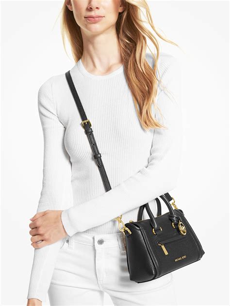 michael kors carine small|michael kors carine leather satchel.